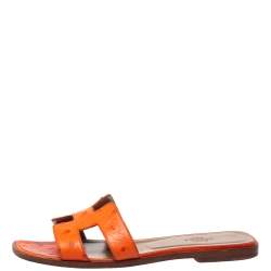 Hermes Oran Sandals Beige Crin Ostrich 37 – Madison Avenue Couture