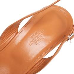 Pre Owned Hermés Brown/Pink Leather Night Slingback Sandals Size 40