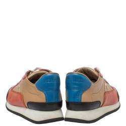 Pre Owned Hermes Multicolor Leather Trial Low Top Sneakers Size 36