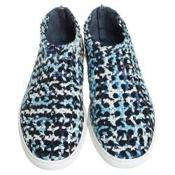 Pre Owned Hermes Multicolor Woven Fabric Oxygene Low Top Sneakers Size 36