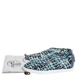 Pre Owned Hermes Multicolor Woven Fabric Oxygene Low Top Sneakers Size 36