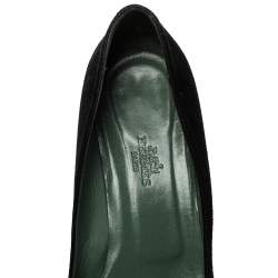 Hermes Black Suede Slip On Block Heel Pumps Size 38