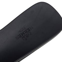 Hermes Black Rubber Aloha Flat Slides Size 39