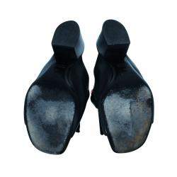 مملوكة مسبقًا Hermes Black Leather Alma Sandals Size 39