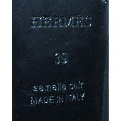 مملوكة مسبقًا Hermes Black Leather Alma Sandals Size 39