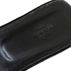 Pre Owned Hermés Grey Leather Oran Flat Slides Size 41.5 