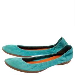 Hermes Blue Suede Ballet Flats Size 39