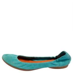 Hermes Blue Suede Ballet Flats Size 39