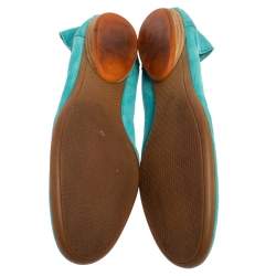 Hermes Blue Suede Ballet Flats Size 39
