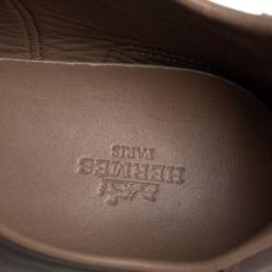 Pre Owned Hermes Grey/Beige Leather Trial Low Top Sneakers Size 40