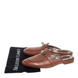 مملوكة مسبقًا حذاء فلات مول هيرمس كيلي جلد بني مقاس 39