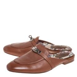 مملوكة مسبقًا حذاء فلات مول هيرمس كيلي جلد بني مقاس 39