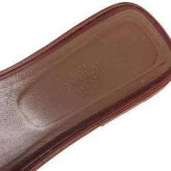 Hermès Brown Leather Oran Sandals Size 40