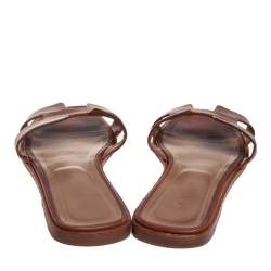 Hermès Brown Leather Oran Sandals Size 40