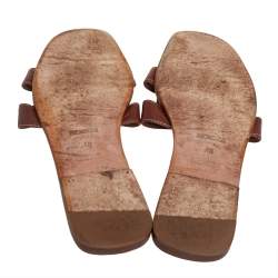 Hermès Brown Leather Oran Sandals Size 40
