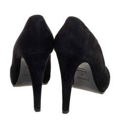 Pre Owned Hermes Black Suede Florida Pumps Size 37