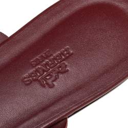 Hermes Multi Rouge Suede D'ancre Chaine Slide Sandals Size 37