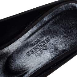 Hermes Black Suede Roxane Mule Sandals Size 37
