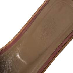 Hermes Beige Patent Leather Oran Flats Size 40.5