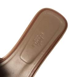 Hermes Brown Leather Oran Flats Size 41