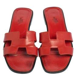 Pre Owned  حذاء فلات هيرمس برايس أوران جلد إبسوم مقاس 38