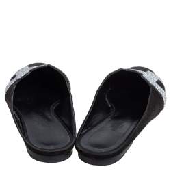 Pre Owned Hermès Black Suede Roxane Mule Sandals Size 38