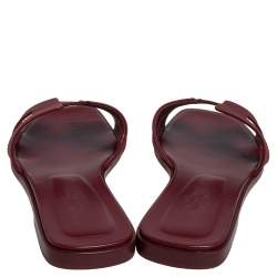 مملوكة مسبقًا Hermes Rogue H Epsom Leather Oran Sandals Size 39.5