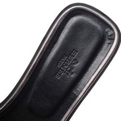 Pre Owned Hermes Black Glitter Oran Sandals Size 40