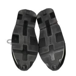 Hermés Black/White Fabric And Leather Miles Low Top Sneakers Size 38