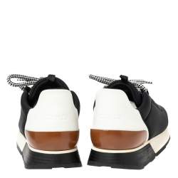 Hermés Black/White Fabric And Leather Miles Low Top Sneakers Size 38