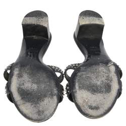 Hermes Black Leather Oasis Slide  Sandals Size 38