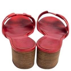 Hermes Rose Epsom Leather Oasis Slide Sandals Size 38