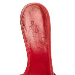 Hermes Rose Epsom Leather Oasis Slide Sandals Size 38