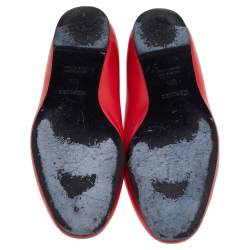 Pre Owned Hermes Red Leather Ballet Flats Size 36.5