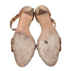 Hermes Tan Leather Premiere Ankle Strap Sandals Size 36.5 