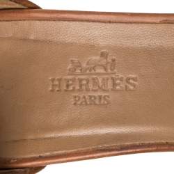 Hermes Tan Leather Premiere Ankle Strap Sandals Size 36.5 
