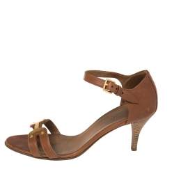 Hermes Tan Leather Premiere Ankle Strap Sandals Size 36.5 
