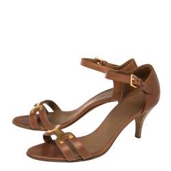 Hermes Tan Leather Premiere Ankle Strap Sandals Size 36.5 