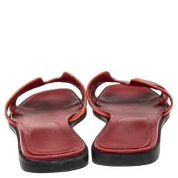 Hermes Multicolor Fabric Oran Slide Sandals Size 36