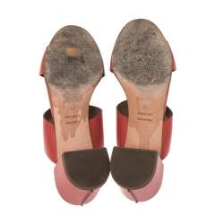 Hermes Red Leather Ostia Slide Sandals Size 40