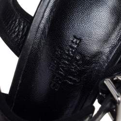 مملوكة مسبقًا Hermes Black Leather Collier De Chien Sandals Size 39