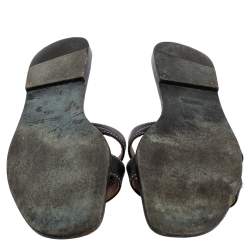 Pre Owned Hermes Black Leather Oran Sandals Size 39