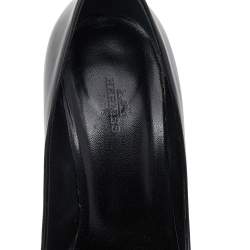Hermes Black Leather Pointed Toe Pumps Size 38