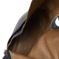 Pre Owned حذاء بوت كاحل هيرمس سان جيرمان جلد أسود كعب سميك مقاس 39 