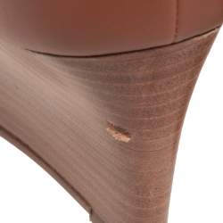 مملوكة مسبقًا Hermes Brown Leather Legend Wedge Ankle Strap Sandals Size 36