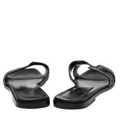 Pre Owned صندل فلات هيرمس أوران جلد أبيض مقاس 37 