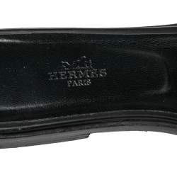 Pre Owned صندل فلات هيرمس أوران جلد أبيض مقاس 37 