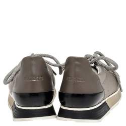 Hermes Multicolor Neoprene and Leather Miles Lace Up Sneakers Size 38
