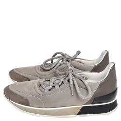 Hermes Multicolor Neoprene and Leather Miles Lace Up Sneakers Size 38
