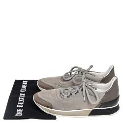 Hermes Multicolor Neoprene and Leather Miles Lace Up Sneakers Size 38